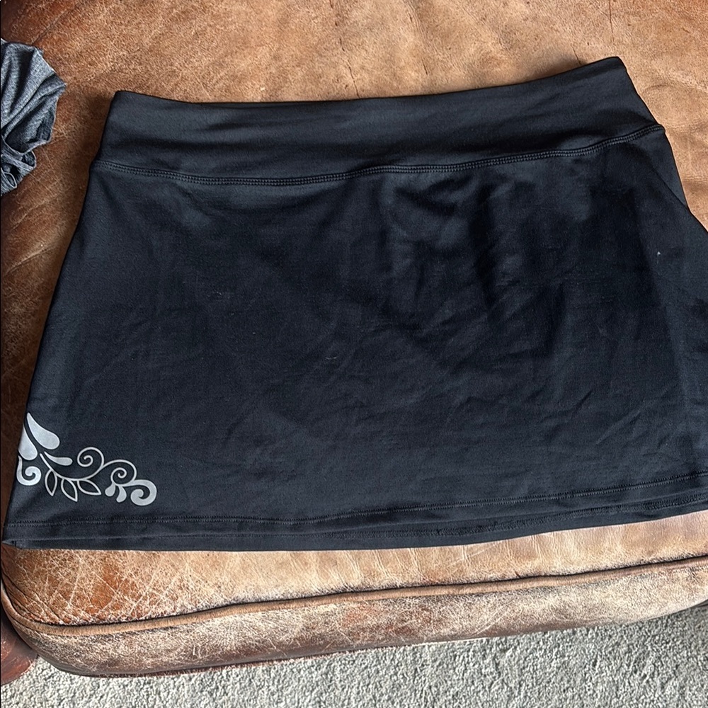 Athleta Black Pencil Skirt with Silver Detail